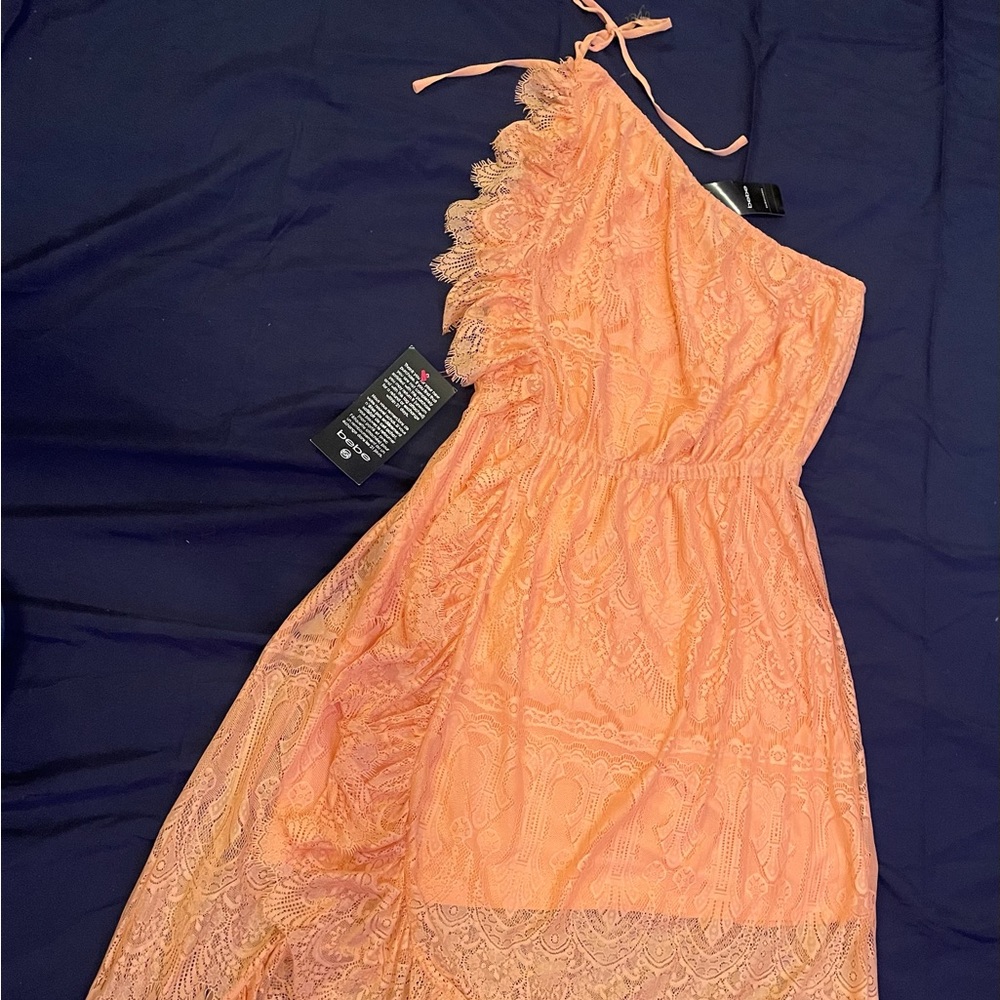 Bebe one shoulder lace dress